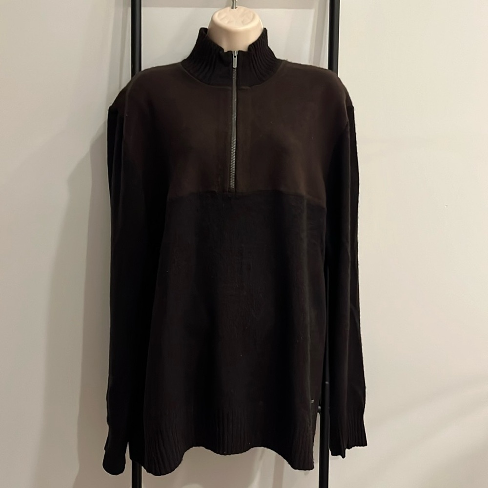 Smartwool Brown 1/2 Zipper Sweater Knit Wool  Men Size L